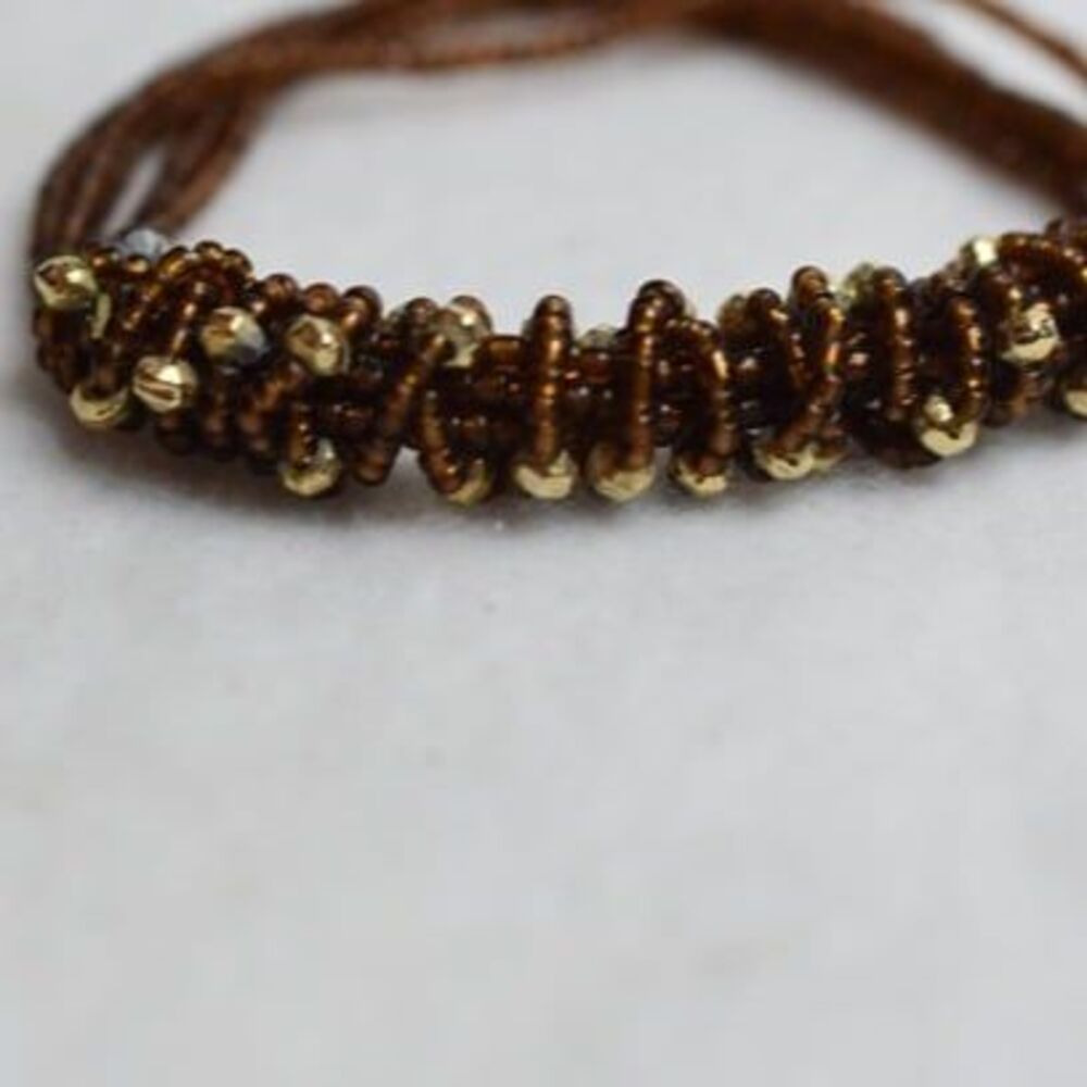 Snazzy Trendy Beads On Beads Brown Tones Stretch 6 Inch Like New Bracelet